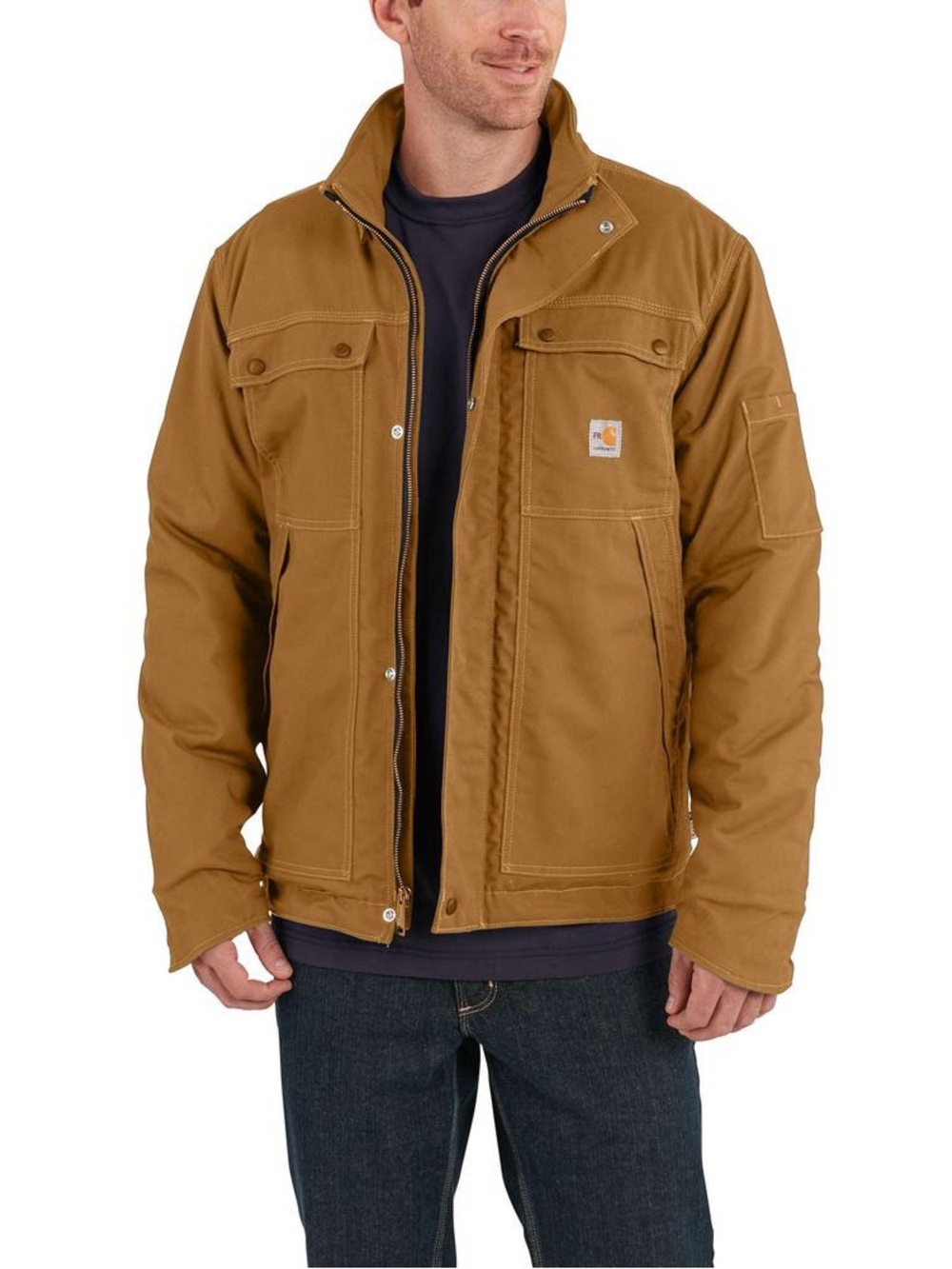 Carhartt 102182 Flame Resistant Full Swing Quick Duck Coat 3XL Reg CAT 3 Brown